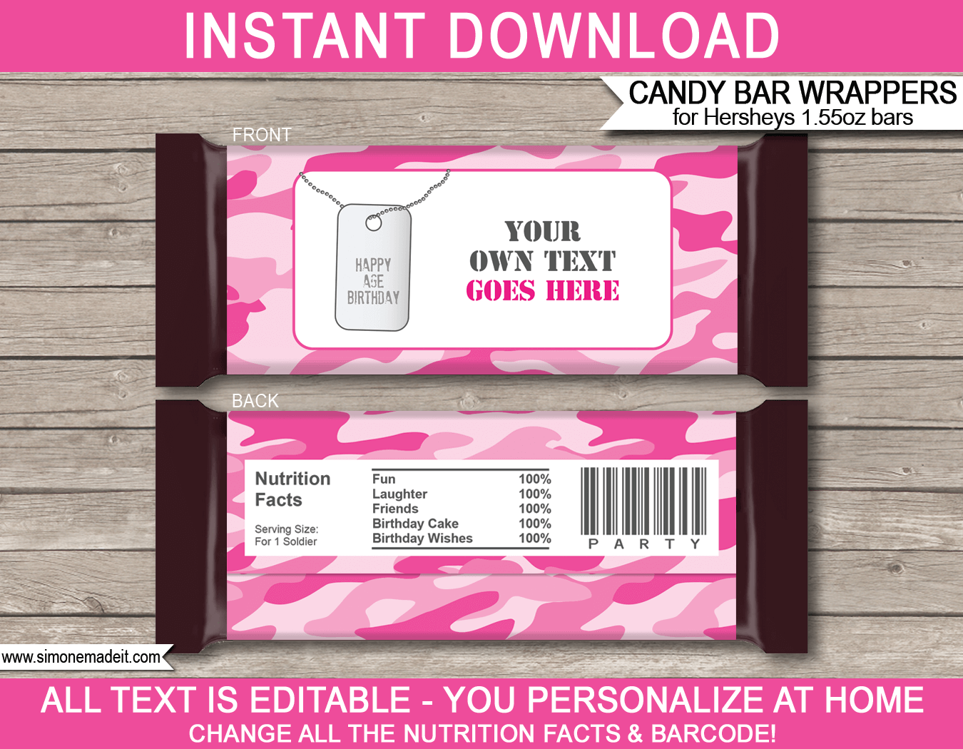 hershey candy bar wrappers template